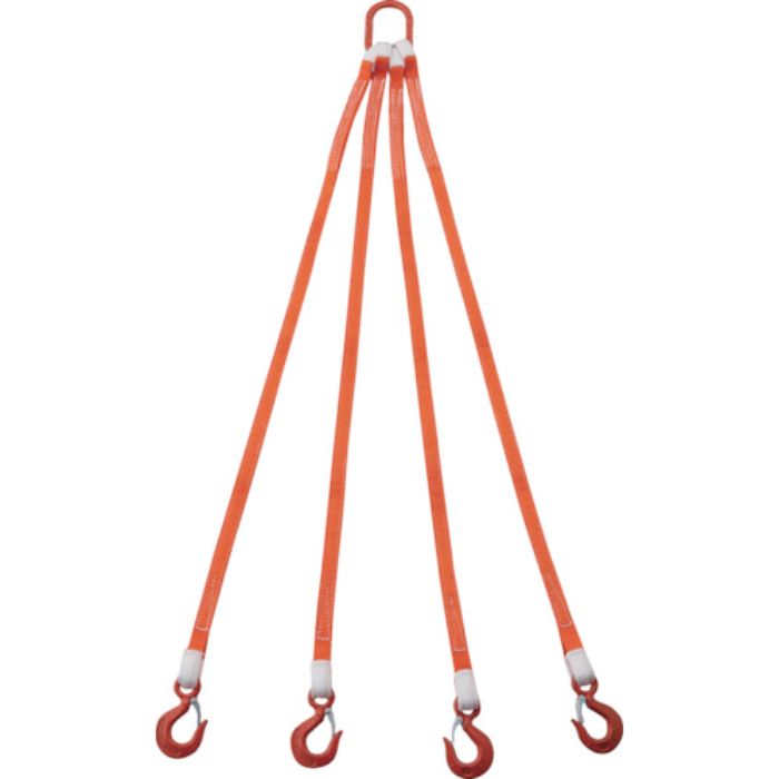 TRUSCO 4本吊ベルトスリングセット 25mm幅X1.5m 吊り角度60°時荷重1.72t(最大使用荷重2t)(Tcode:2580327)