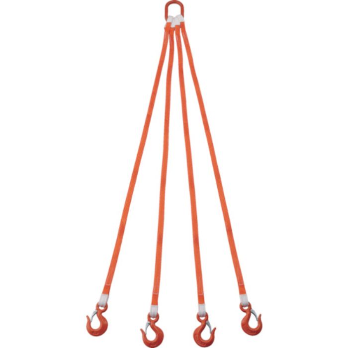 TRUSCO 4本吊ベルトスリングセット 25mm幅X2m 吊り角度60°時荷重2.58t(最大使用荷重3t)(Tcode:2580324)