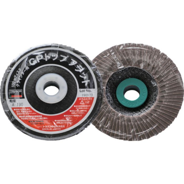 TRUSCO GPトップフラット アランダム #180 Φ100 10枚入(Tcode:1607117)
