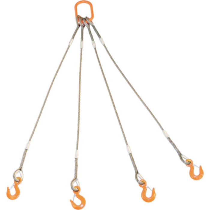 TRUSCO 4本吊りWスリング フック付き 12mmX2m(Tcode:8191733)