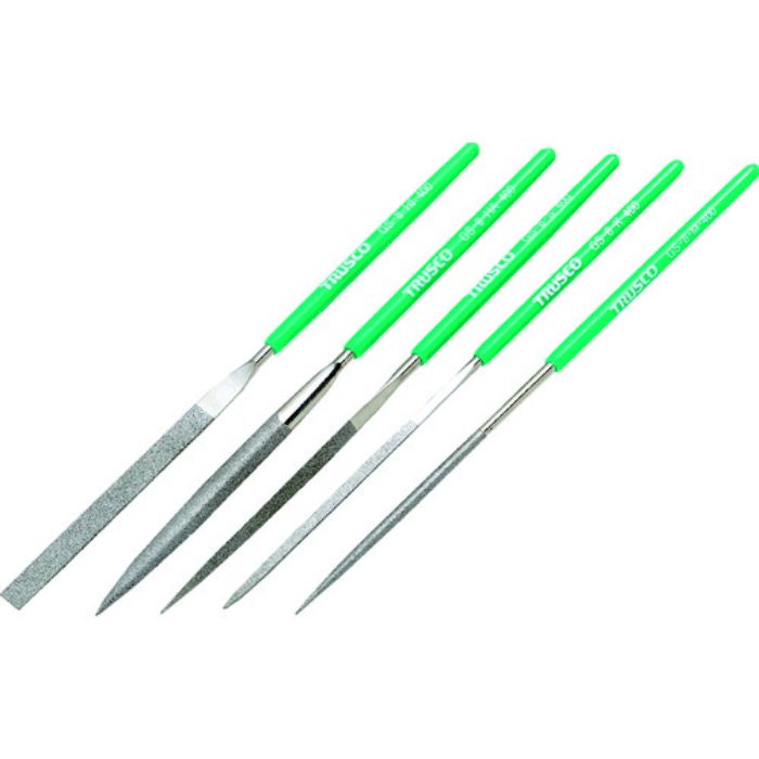 TRUSCO ダイヤモンドヤスリ 精密用#400 5本セット 全長180mm(8本組サイズ)(Tcode:1607143)