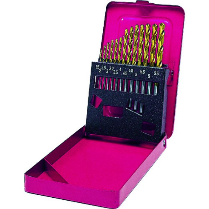 三菱K GSDSET TiNコーティング 一般鋼用 ハイスドリルセット(スチールケース13本入)(Tcode:1081462)