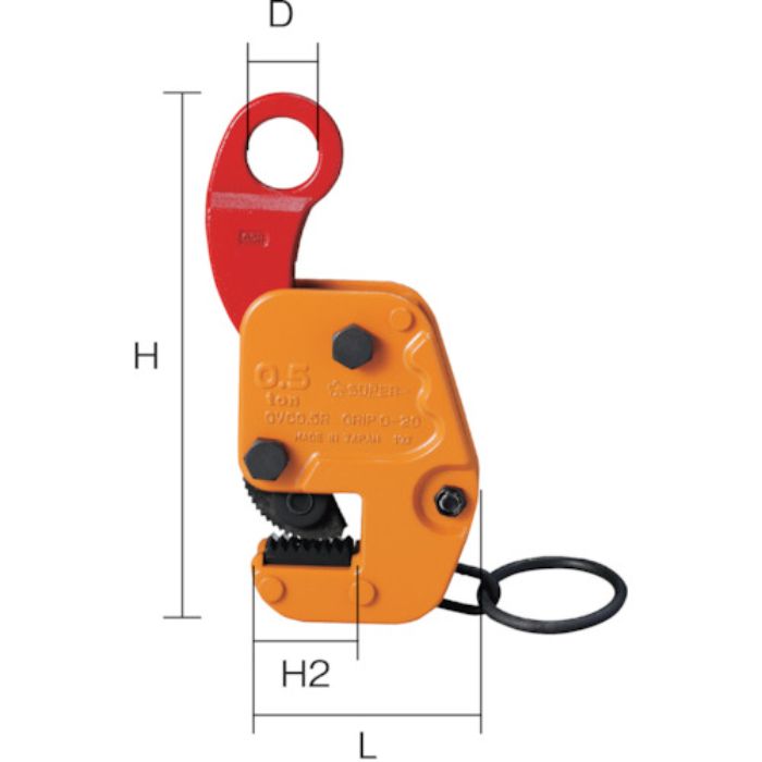 スーパー 縦・横兼用吊りクランプ 基本使用荷重(縦・横):0.5t(Tcode:2066780)