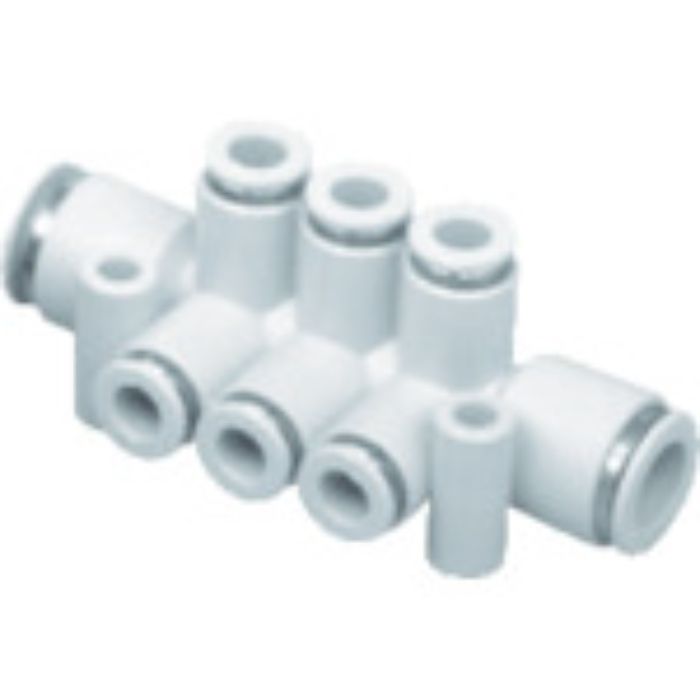 CKD チューブ継手 ニュージョイント マニホールド (ダブル) 適合チューブ外径6mm/10mm(Tcode:4015681)