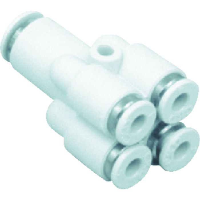 CKD チューブ継手 ニュージョイント ニ重Y形タイプ 適合チューブ外径6mm/4mm(Tcode:4017765)