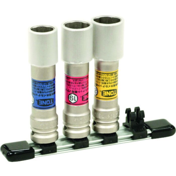 TONE インパクト用ソケット(自動車整備用) プロテクター付クイックフィット薄形ロングホイルナットソケットセット 差込角12.7mm(Tcode:1954921)