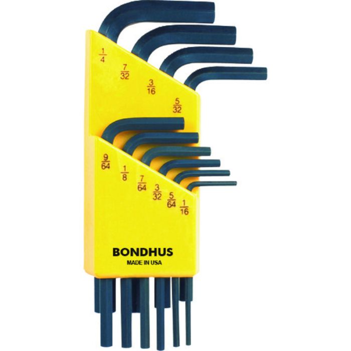 ボンダス 六角L-レンチ ショート インチ セット10本組(1/16-1/4)(Tcode:8108442)