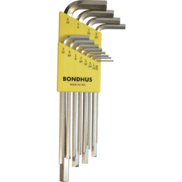 ボンダス 六角L-レンチ ロング インチ セット12本組(0.050-5/16)(Tcode:8204928)
