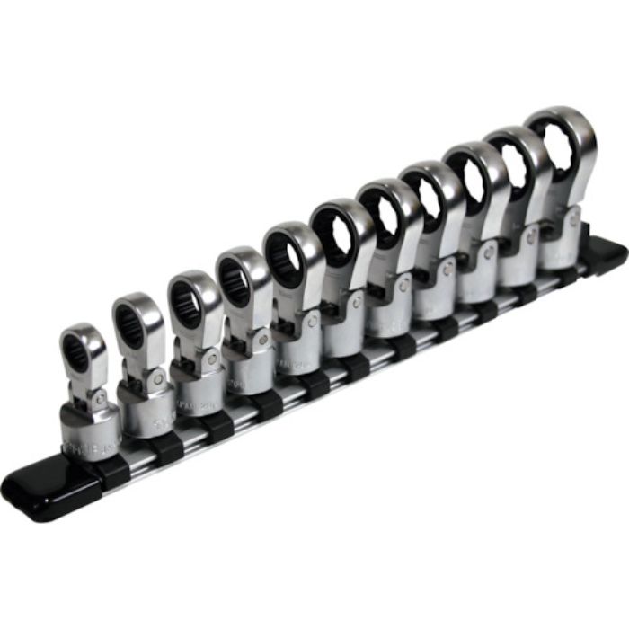 TONE フレックスラチェットめがねソケットセット(ホルダー付) 差込角9.5mm 11点セット(Tcode:3592043)