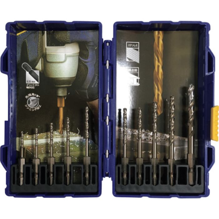 IRWIN ステンレス用六角軸ドリルビット10本セット 2.0mm-6.0mm(Tcode:2382467)