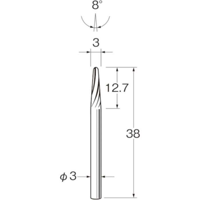 リューター 超硬カッターK3613(Tcode:1282534)