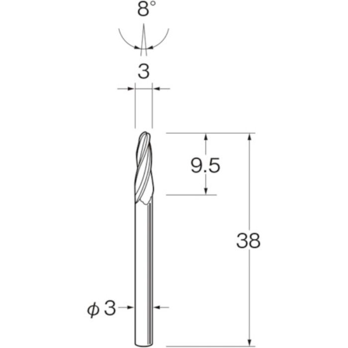 リューター 軽合金用超硬カッター(Tcode:1684430)