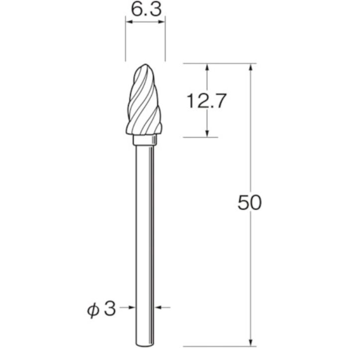 リューター 軽合金用超硬カッター(Tcode:1684475)