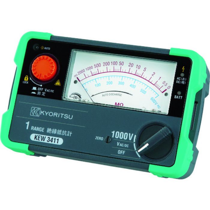 KYORITSU 3411 1レンジアナログ絶縁抵抗計(Tcode:7866321)