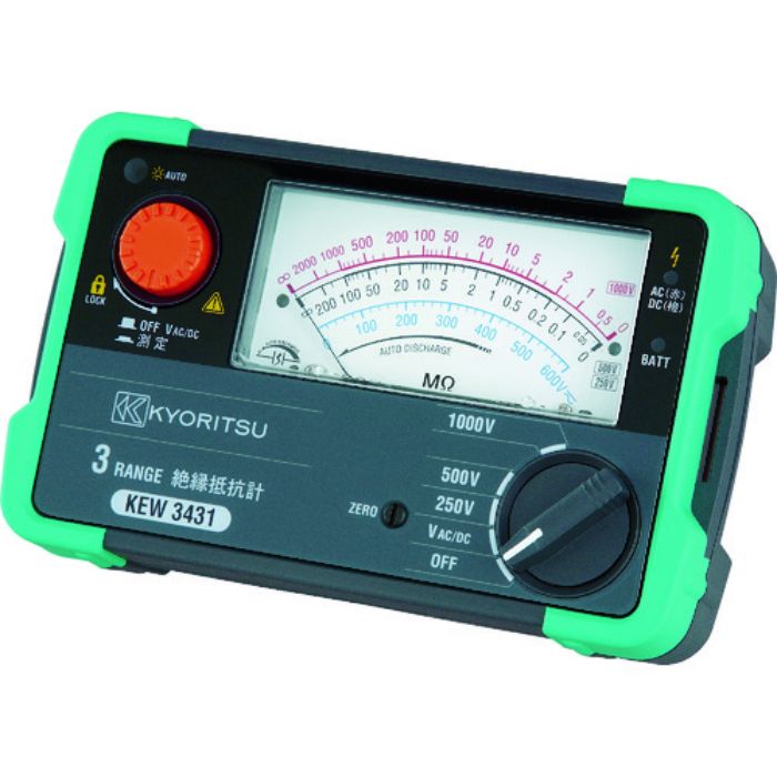 KYORITSU 3431 3レンジアナログ絶縁抵抗計(Tcode:4796501)