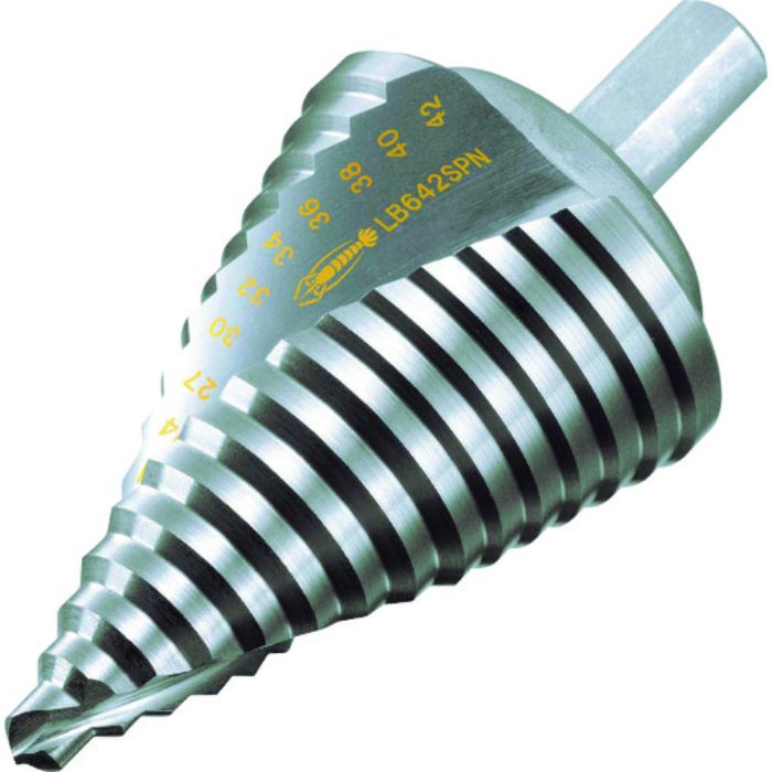 エビ スパイラルステージドリル ノンコーティング 15段 ストレート軸(三面取り) 6-42(Tcode:1292434)