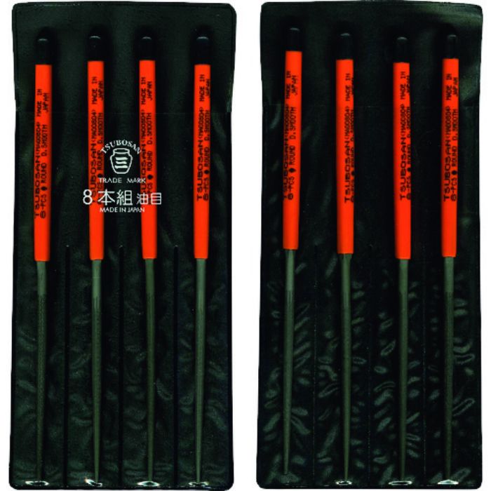 ツボサン 組ヤスリ 8本組 丸 油目(Tcode:8528539)