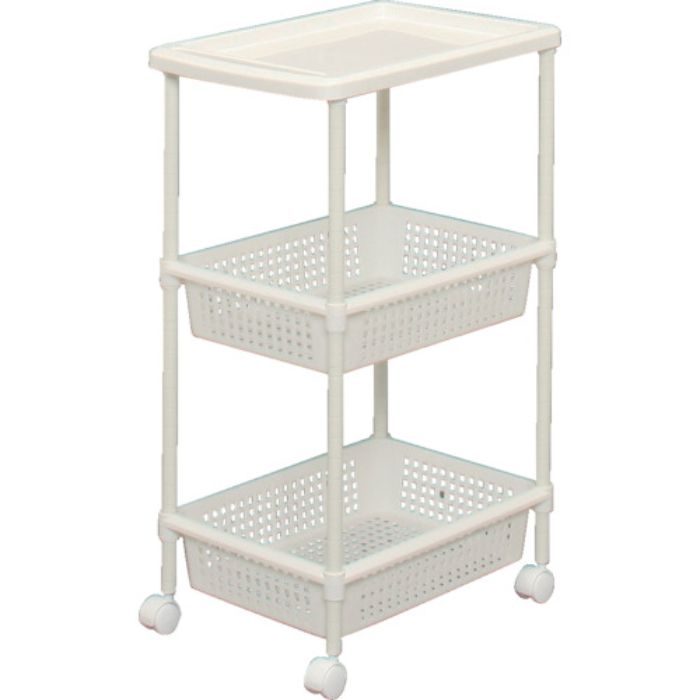 IRIS 222380 メタルポールワゴン MKW-3W ホワイト(Tcode:4200454)