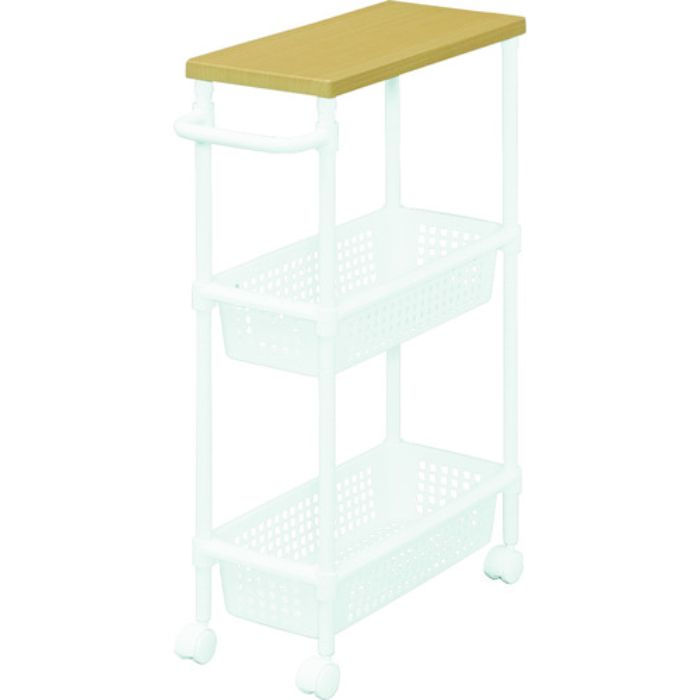 IRIS 222691 ウッドトップメタルポールワゴン MKW-WT3S ホワイト/ビーチ(Tcode:4200543)