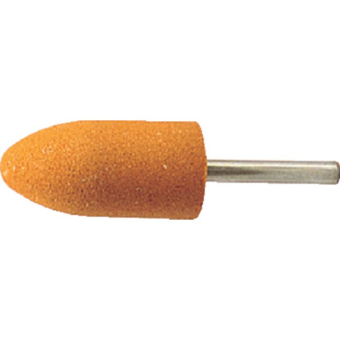 TRUSCO 軸付砥石WA 砲弾型 Φ19X幅38X軸6 #60 5本入(Tcode:1266675)