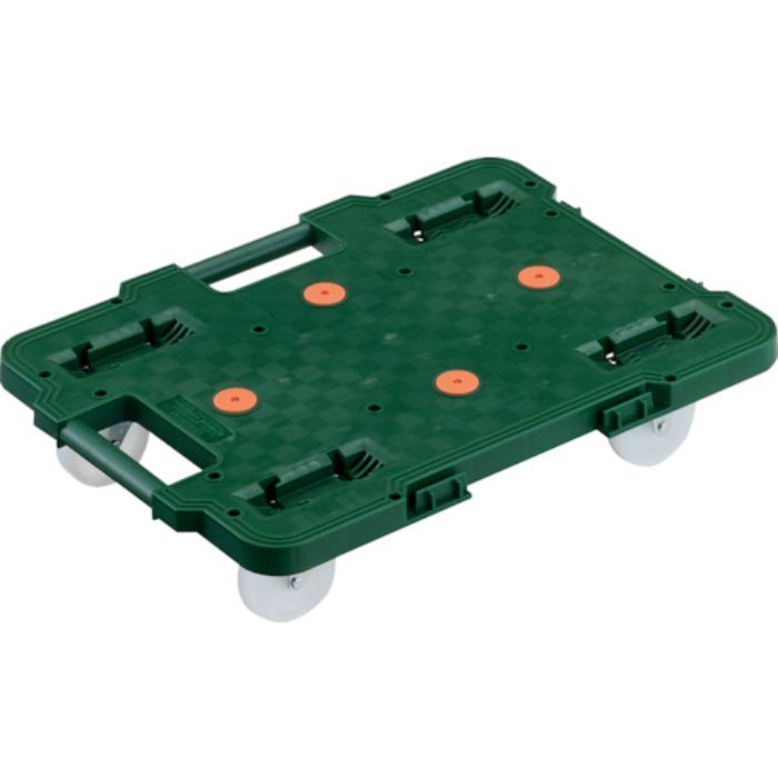 TRUSCO 樹脂製平台車 連結式ルートバン 515X385 ナイロン車輪 緑(Tcode:2322036)