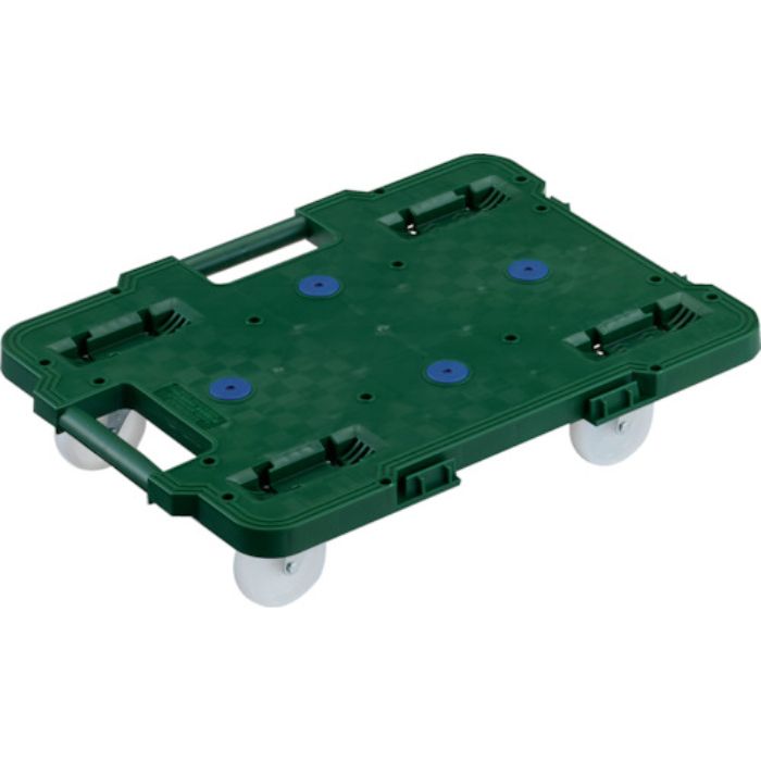 TRUSCO 樹脂製平台車 連結式ルートバン 515X385 ナイロン車輪 4輪自在 緑(Tcode:2322006)