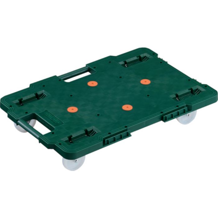 TRUSCO 樹脂製平台車 連結式ルートバン 615X415 ナイロン車輪 緑(Tcode:2293564)