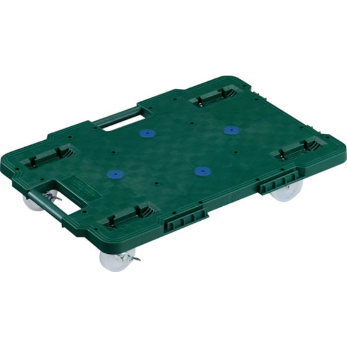 TRUSCO 樹脂製平台車 連結式ルートバン 615X415 ナイロン車輪 4輪自在 ストッパー付 緑(Tcode:2322004)