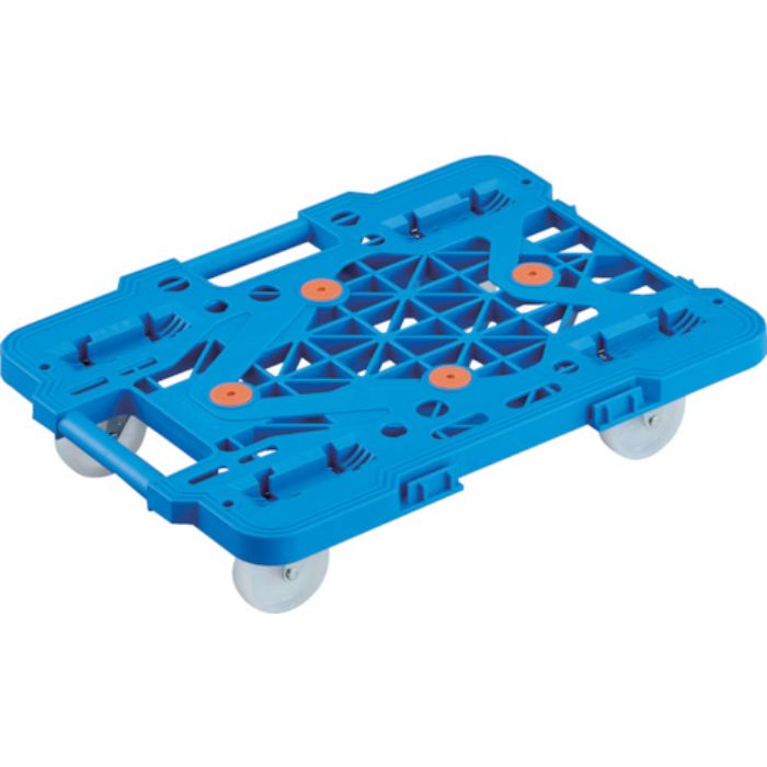 TRUSCO 樹脂製平台車 連結式ルートバン メッシュタイプ 515X385 ナイロン車輪 青(Tcode:2322020)
