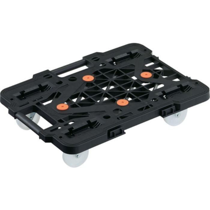 TRUSCO 樹脂製平台車 連結式ルートバン メッシュタイプ 515X385 ナイロン車輪 黒(Tcode:2322026)