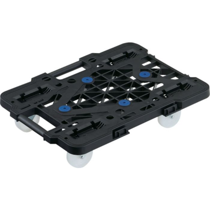 TRUSCO 樹脂製平台車 連結式ルートバン メッシュタイプ 515X385 ナイロン車輪 オール自在 黒(Tcode:2321977)