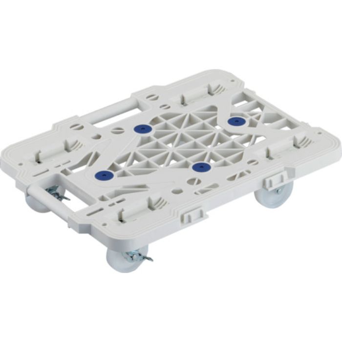 TRUSCO 樹脂製平台車 連結式ルートバン メッシュタイプ 515X385 ナイロン車輪 4輪自在 ストッパー付 白(Tcode:2322023)
