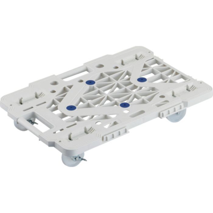 TRUSCO 樹脂製平台車 連結式ルートバン メッシュタイプ 615X415 ナイロン車輪 4輪自在 ストッパー付 白(Tcode:2321995)