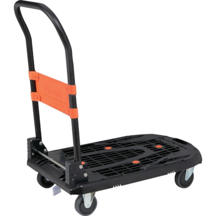 TRUSCO 樹脂台車 カルティオ(新型) 780X490 折畳 黒 樹脂ストッパー付(Tcode:5584733)