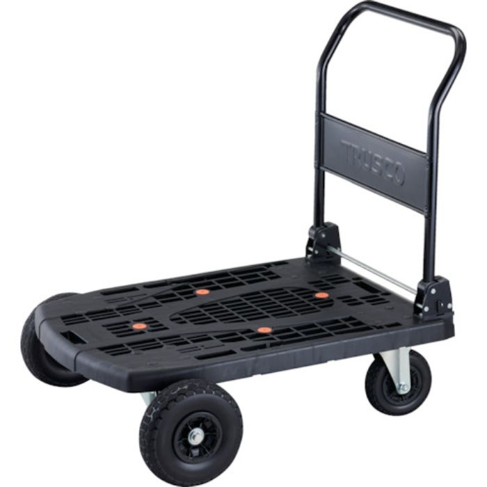 TRUSCO 樹脂台車 カルティオビッグオフロード 900X600 ノーパンクタイヤ ブラック(Tcode:2558864)