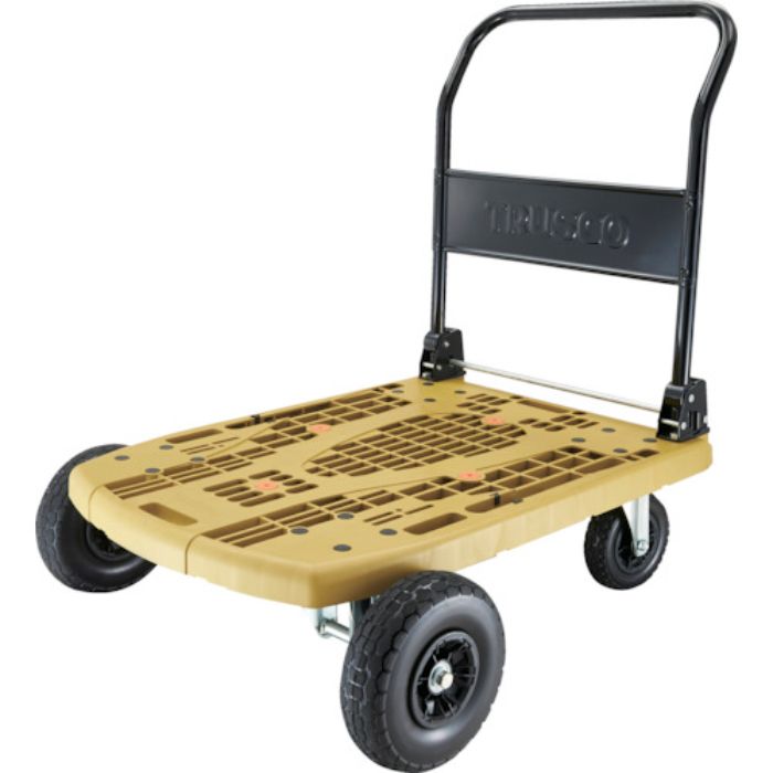 TRUSCO 樹脂台車 カルティオビッグオフロード 900X600 ノーパンクタイヤ  オリーブ(Tcode:2558865)