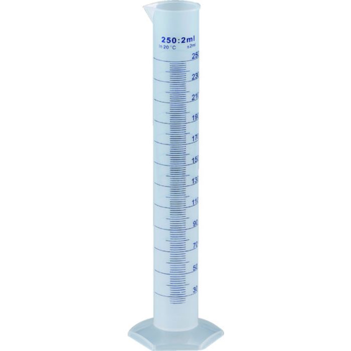 TRUSCO メスシリンダー 250ml 青目盛付 PP製(Tcode:1372209)