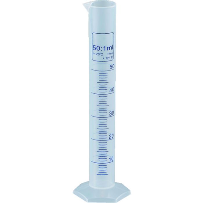 TRUSCO メスシリンダー 50ml 青目盛付 PP製(Tcode:1372210)