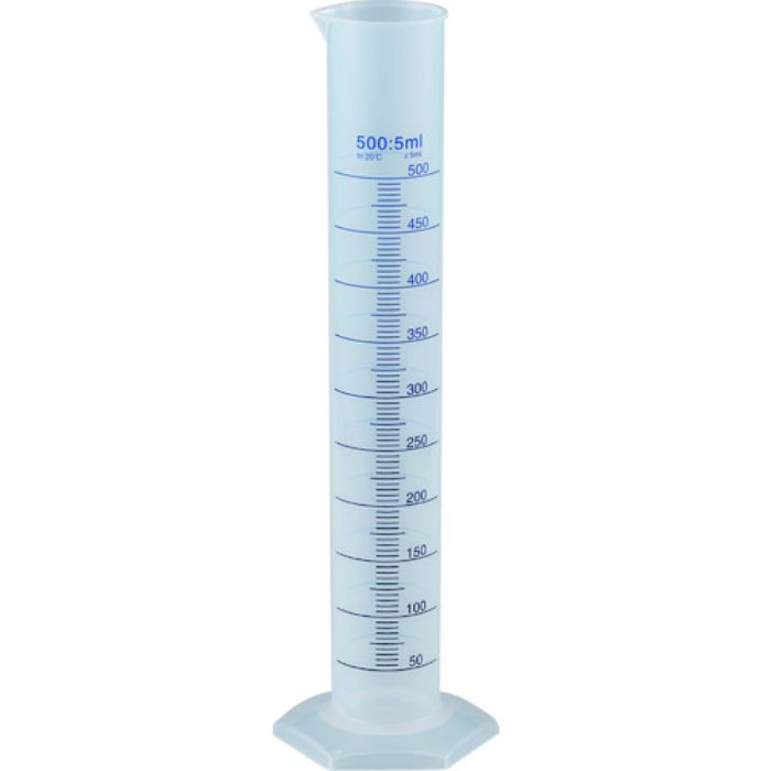 TRUSCO メスシリンダー 500ml 青目盛付 PP製(Tcode:1372211)