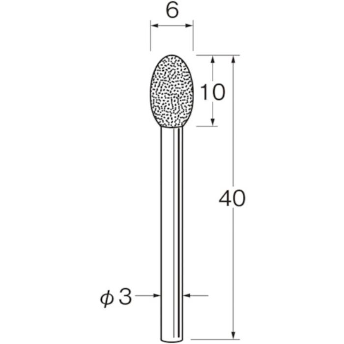リューター 軸付電着ボラゾン砥石N1760(Tcode:1281987)