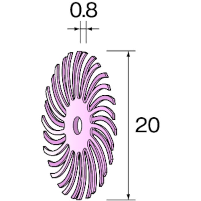 ミニモ ラバーブラシ #800 φ20 (20個入)(Tcode:8527129)