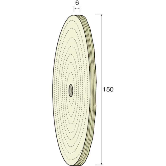ミニモ 綿バフホイール 中仕上げ用 φ150 (2個入)(Tcode:8525436)