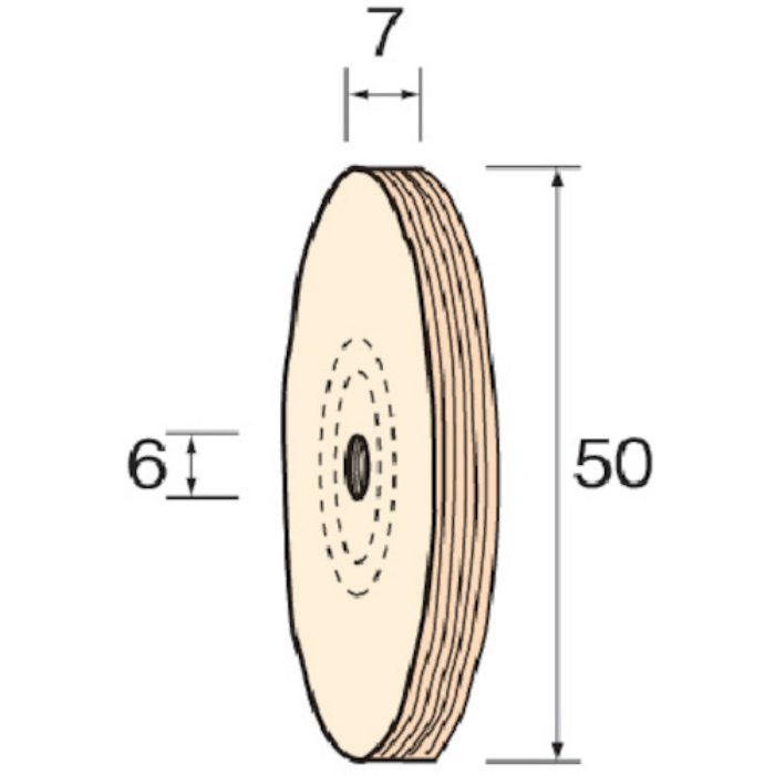 ミニモ 綿バフホイール 仕上げ用 φ50 (2個入)(Tcode:8525437)