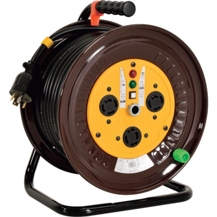 NICHIDO 三相200Vドラム ロック(引掛)式コンセントドラム(屋内型) 30m(Tcode:2686234)