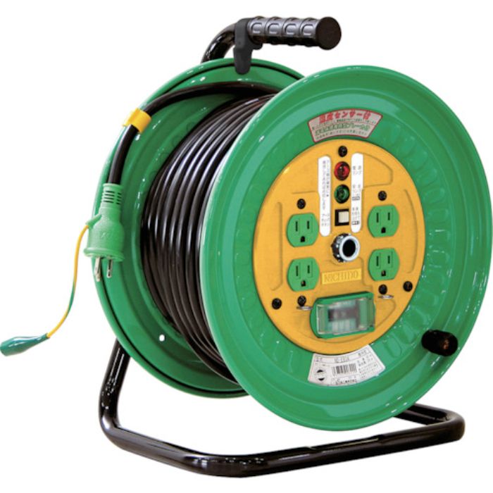 NICHIDO 電工ドラム 標準型100Vドラム 30m 漏電遮断器付 ND-EB34(Tcode:8147324)