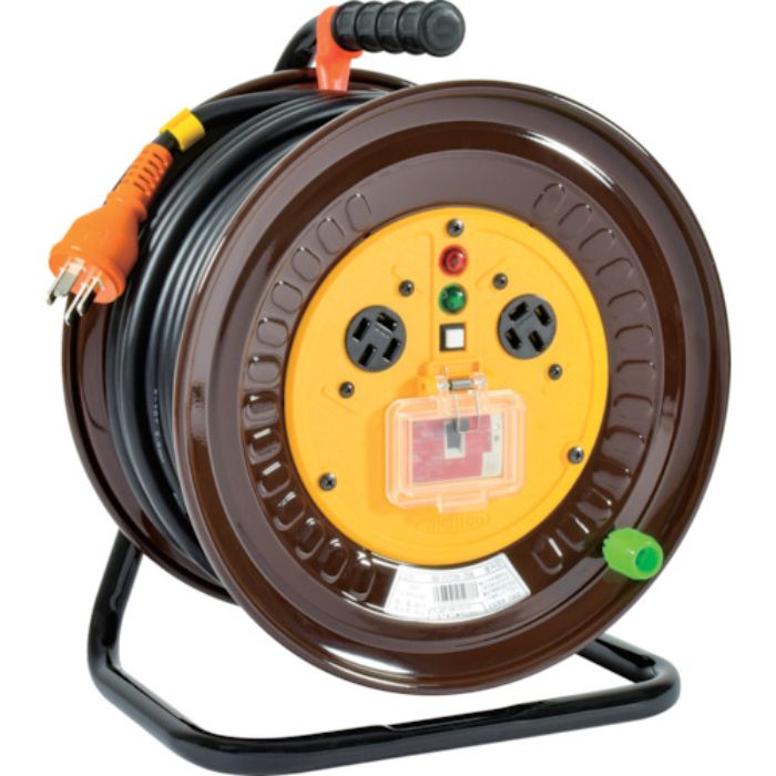 NICHIDO 電工ドラム 三相200V 過負荷漏電保護兼用ブレーカ付 30m(Tcode:2522338)