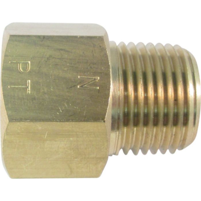 ASOH 黄銅製 変換内外ソケット 外NPT1/4×内PT1/4(Tcode:7956711)