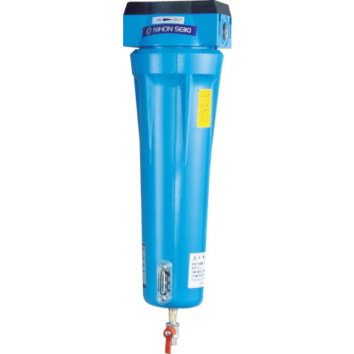 日本精器 高性能エアフィルタ25A0.01ミクロン(ドレンコック付)(Tcode:4121317)