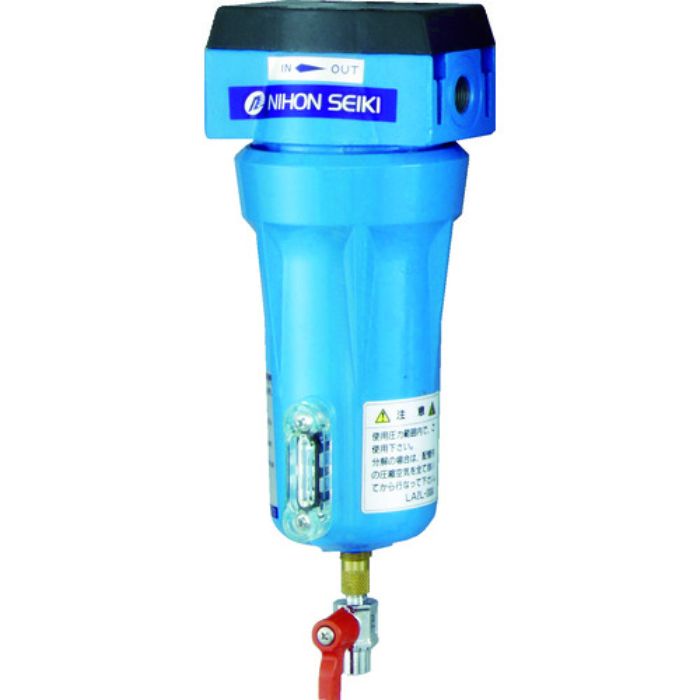 日本精器 高性能エアフィルタ10A3ミクロン(ドレンコック付)(Tcode:4121325)
