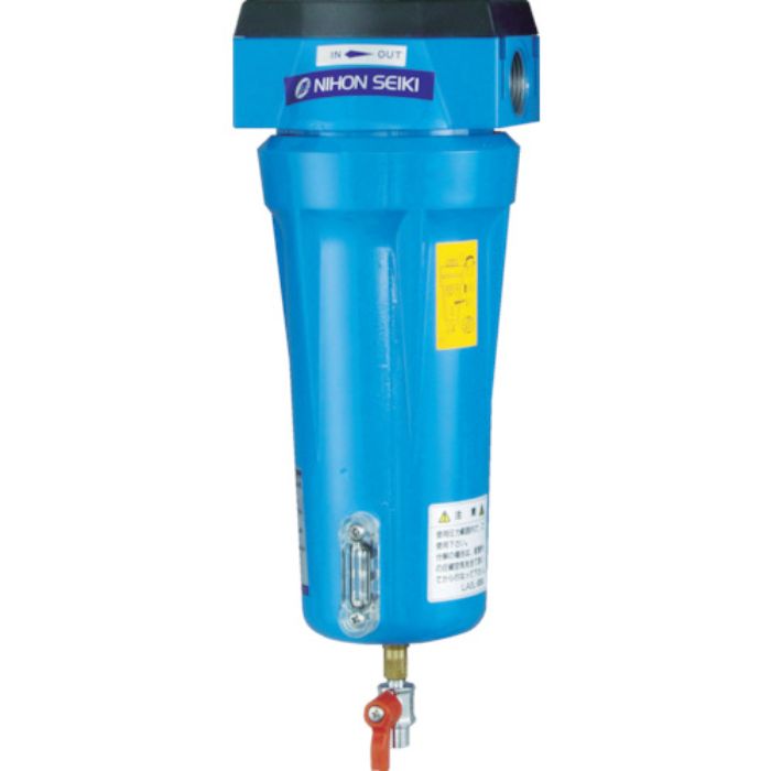 日本精器 高性能エアフィルタ10A1ミクロン(ドレンコック付)(Tcode:4121368)